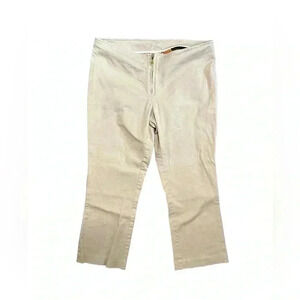 Tory Burch Khaki Exposed Zipper Capri Pants Size 4